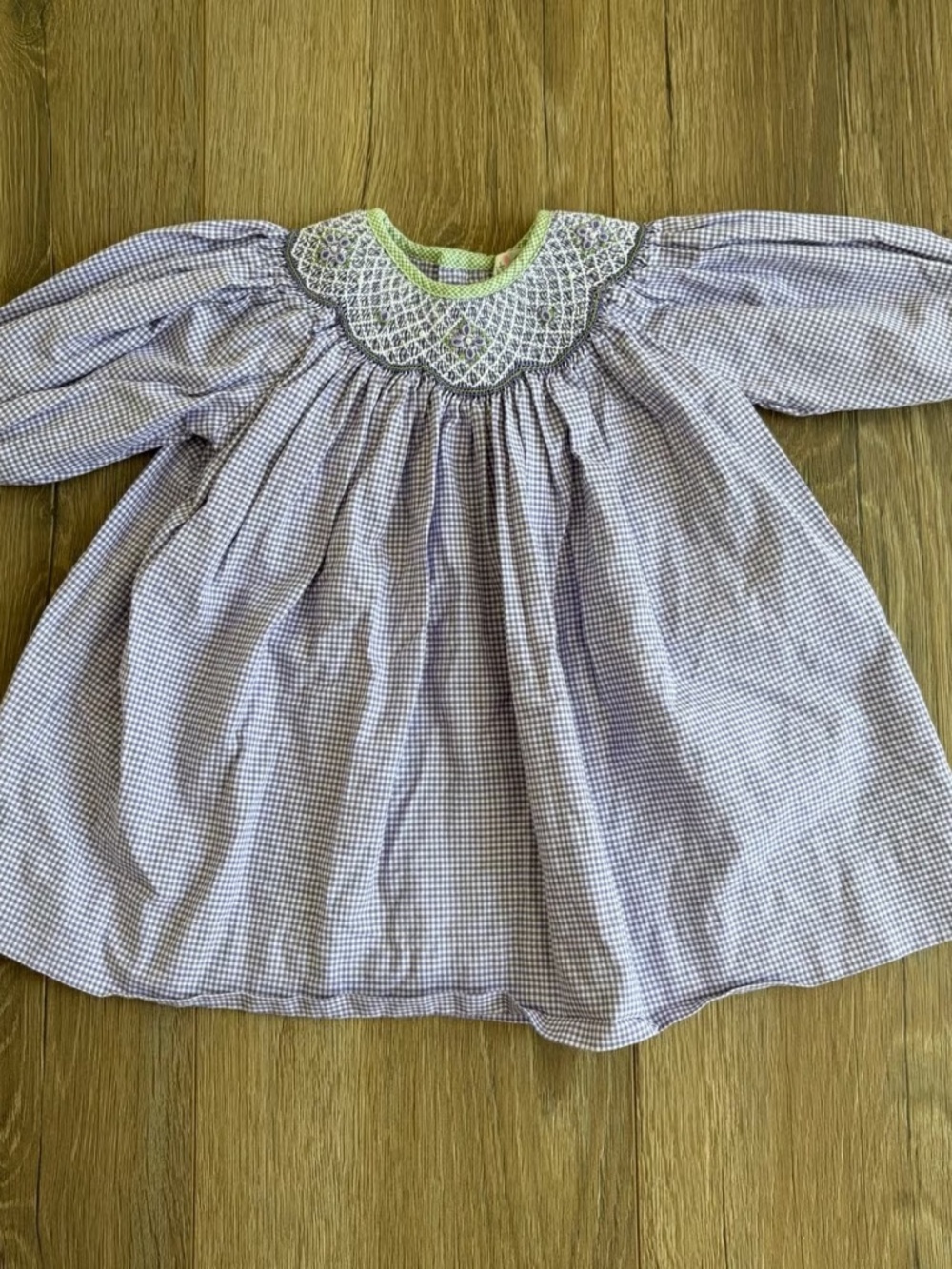 Petit Ami Smocked Floral Gingham Dress l 6M